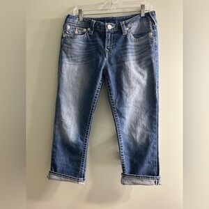 Vintage true religion rolled capris basic jeans low rise Y2K style